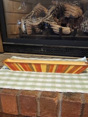 Clay Art Medallion Pattern Ceramic Cracker Tray RARE Piece Collectible Sunburst